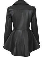 Women’s Black Peplum Leather Jacket
